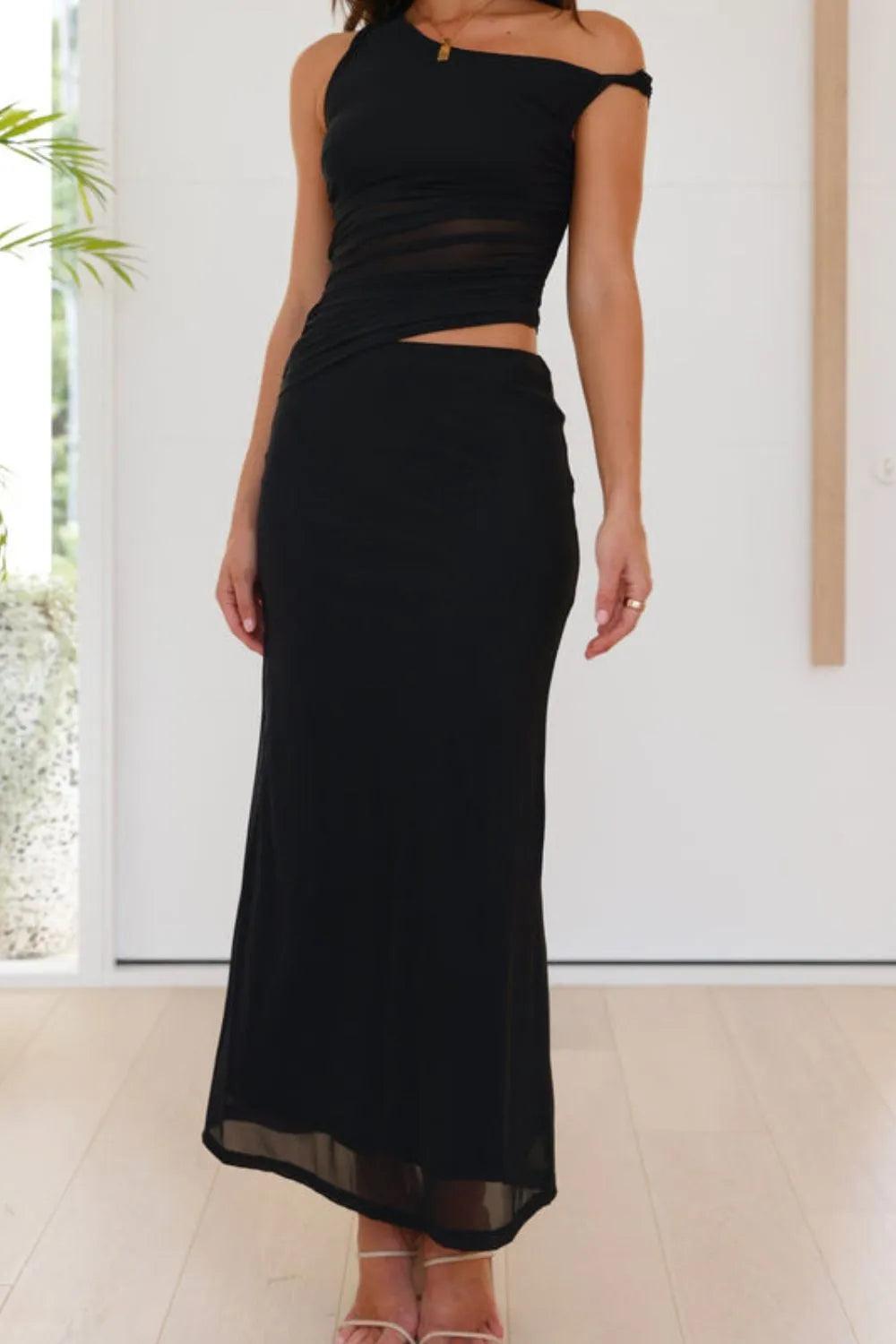 Asymmetrical Cutout Sleeveless Dress - Which Mark