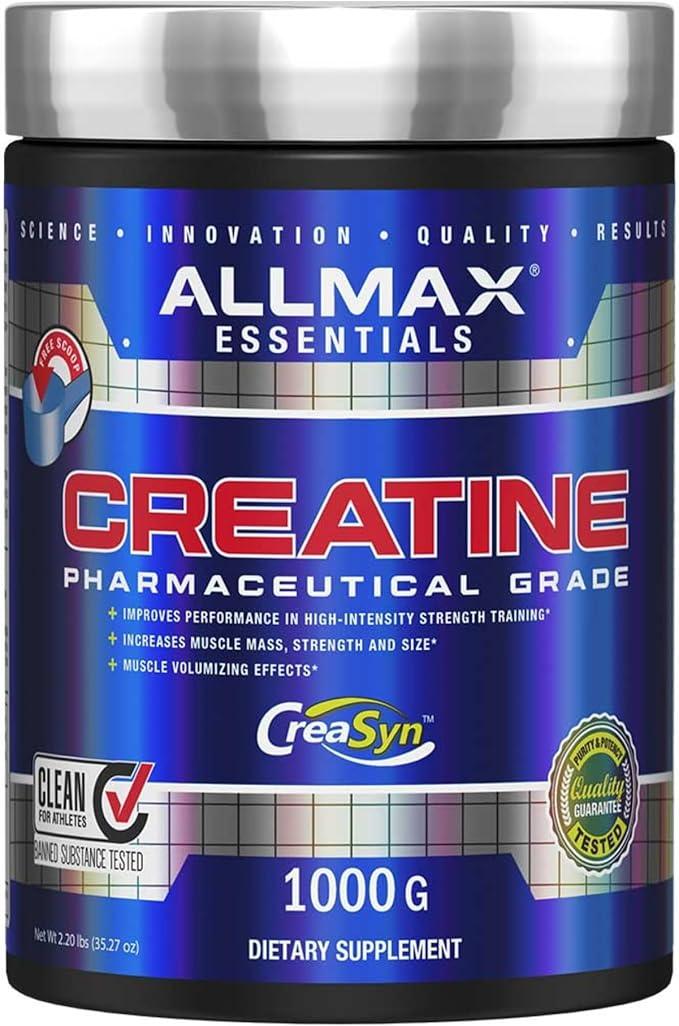 Allmax Creatine Monohydrate - Aid Muscle Growth & Strength Gains, No Artificial Ingredients - 1000g - 5g per Serving - 200 Servings - Which Mark