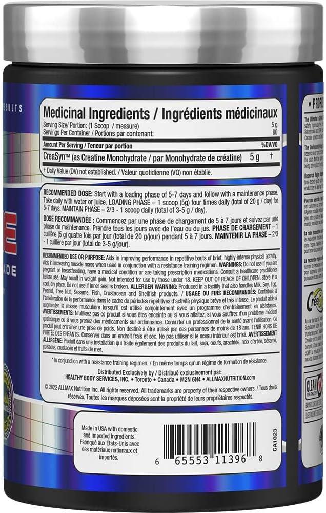 ALLMAX Nutrition - Creatine Monohydrate, Micronized Creatine Powder for Strength and Muscle Recovery, Gluten Free & Fast Absorbing 400g - Which Mark