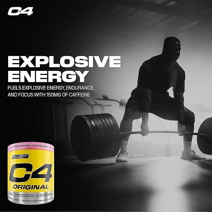 Cellucor C4 Original Pre Workout Powder - Sugar Free Preworkout Energy for Men & Women - 150mg Caffeine, Beta Alanine, Creatine - Pink Lemonade, 60 Servings - Which Mark