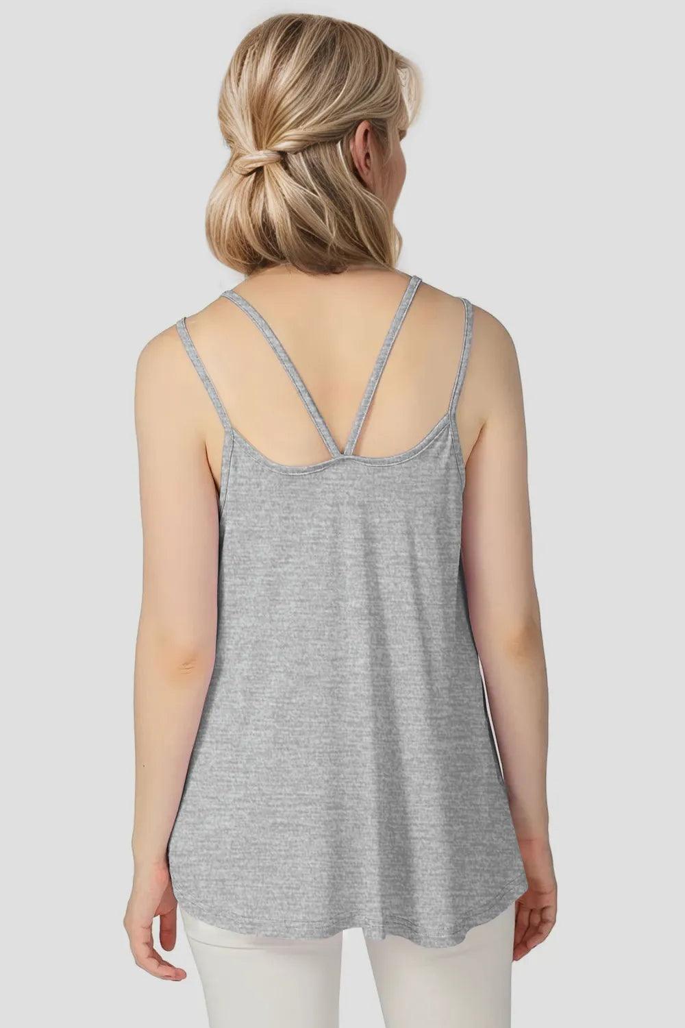 Basic Bae Bamboo Scoop Neck Double Spaghetti Straps Cami - Which Mark