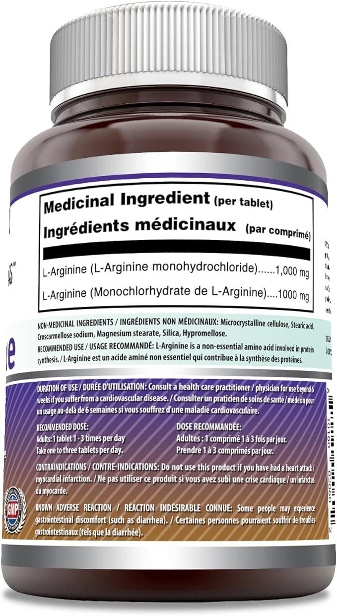 Amazing Nutrition L-Arginine 1000mg Supplement - Best Amino Acid Arginine HCL Supplements for Women & Man - Promotes Circulation and Supports Cardiovascular Health - 120 Tablets - Which Mark