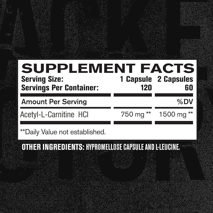 Acetyl L Carnitine Supplement 750mg - Extra Strength L-Carnitine (ALCAR) for Energy, Mood Improvement, Memory & More - 120 Capsules - Which Mark