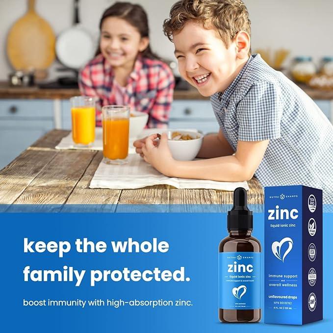 Liquid Zinc for Kids & Adults | Organic Ionic Zinc Drops Enhanced with Vitamin C | Elemental Zincs Supplements | Immune, Heart, Brain & Skin Health | Sugar-Free Zincs Sulfate Liquid | Vegan & Non-GMO - Which Mark