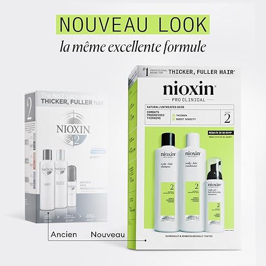 Nioxin Scalp + Hair Thickening System Kits | For Natural, Colored, & Damaged Hair with Light to Progressed Thinning | Strengthen & Boost Hair Density with Niacinamide & Biotin | Trial Size | 1 Month Supply - Which Mark