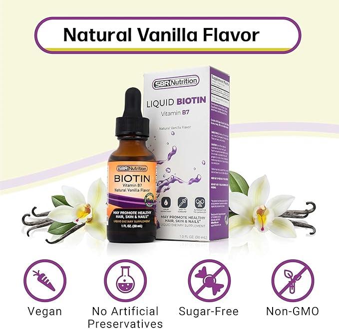MAX ABSORPTION, Biotin Liquid Drops, 5000mcg of Biotin Per Serving, 60 servings, No Artificial Preservatives, Vegan Friendly, Supports Healthy Hair, Strengthens Nails and Improves Skin Health - Which Mark