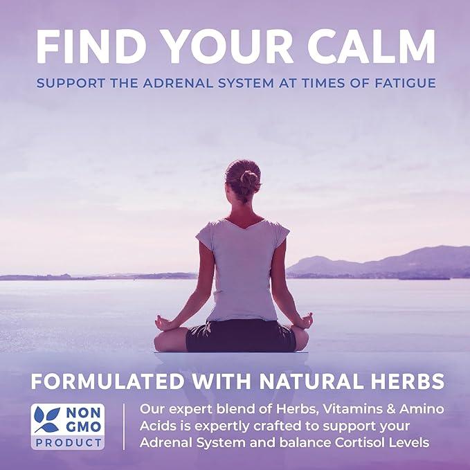 Adrenal System Support & Cortisol Manager (2 Month Supply) - Ashwagandha, Tyrosine & Ginseng for Cortisol Balance, Stress Resistance & Increased Energy Support - Adrenal Support Supplements - 60 Ct - Which Mark