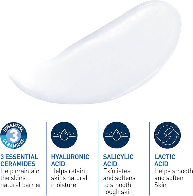 CeraVe SALICYLIC ACID Lotion, Renewing SA Exfoliating Body Lotion for Dry, Rough & Bumpy Skin, Psoriasis, Keratosis Pilaris, Itching & Flaking. With Lactic Acid, Hyaluronic Acid, Fragrance Free, 237ML - Which Mark