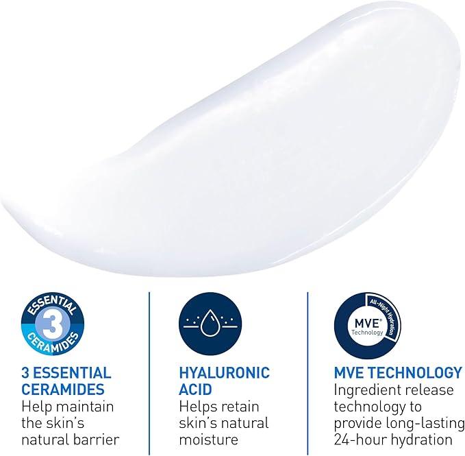 CeraVe Moisturizing Lotion, Daily Lightweight Lotion with Hyaluronic Acid & Ceramides for Women and Men. Suitable for Dry & Sensitive Skin, Fragrance-Free, Non-Comedogenic & Allergy Tested, 473 mL - Which Mark