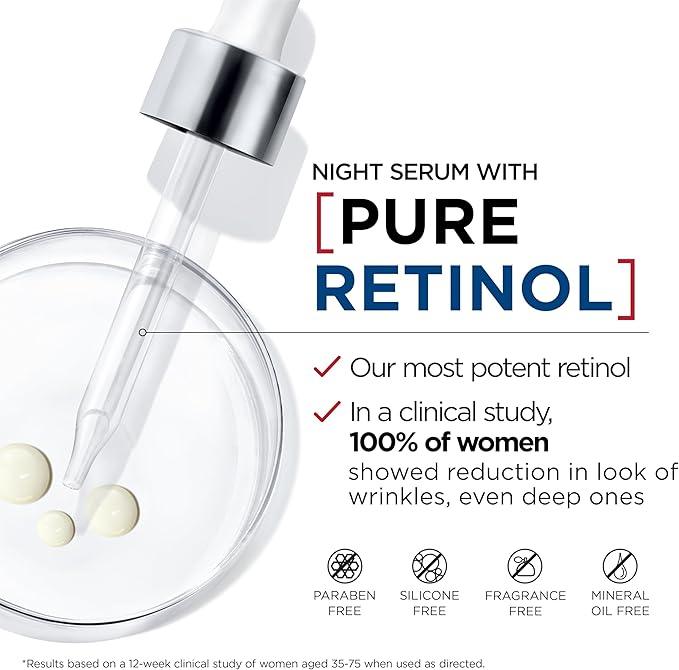L’Oréal Paris Night Retinol Serum for Face, Revitalift Triple Power LZR, With 0.3% Pure Retinol, Moisturizes Skin and Eliminates Look of Deep Wrinkles, Skincare, 30 ml Climate Pledge Friendly - Which Mark