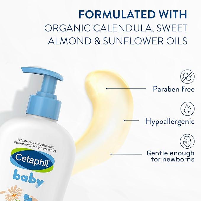 Cetaphil Baby Daily Lotion with Organic Calendula, Gentle Baby Lotion for Face & Body, 24 Hr Hydration for Dry and Irritated Skin, Paraben Free, Mineral Oil Free, Dermatologist Recommended, 400ml pump - Which Mark