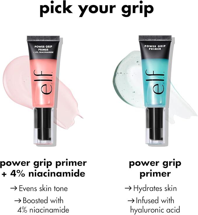 e.l.f. Power Grip Primer + 4% Niacinamide, Gel-Based & Hydrating Face Primer, Evens Skin & Brightens, Grips Makeup, Vegan & Cruelty-Free, 0.811 Fl Oz , Pink - Which Mark