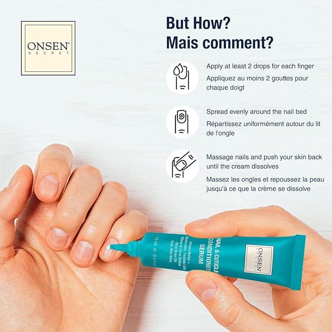 Onsen Cuticle Cream, Cuticle Oil in Deep Action - Japanese Natural Minerals Nail Care Serum and Butter, Soothe, and Strengthen Cuticles and Nails, Visible Results, Non-Greasy - 15ml - Which Mark