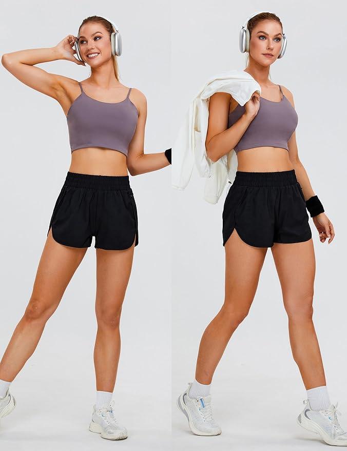 Blooming Jelly Women's Quick-Dry Running Shorts Workout Sport Layer Active Shorts with Pockets 1.75 - Which Mark