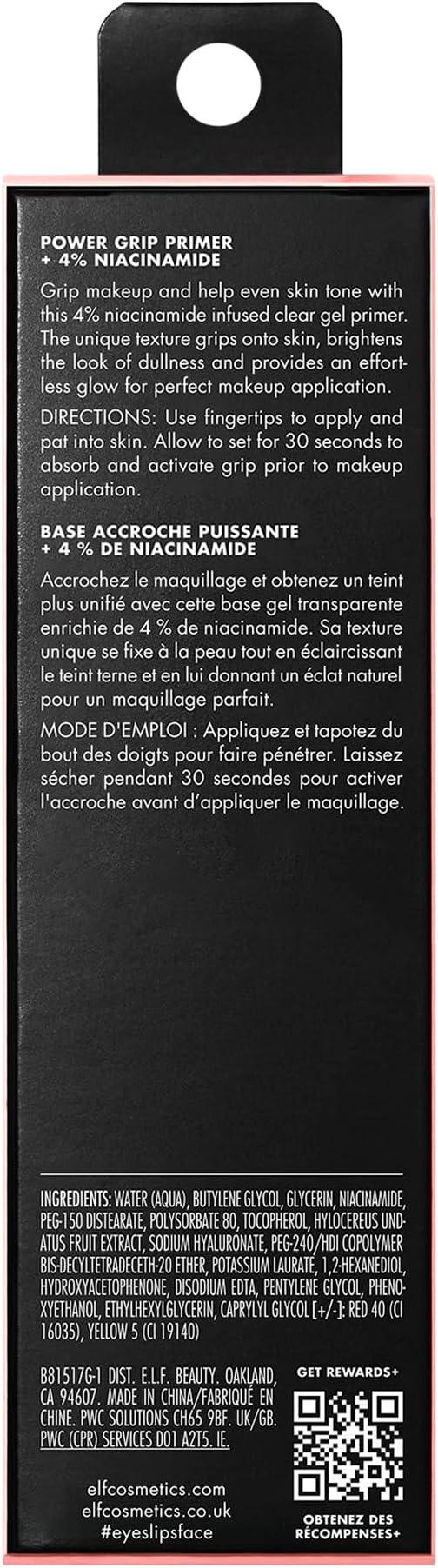 e.l.f. Power Grip Primer + 4% Niacinamide, Gel-Based & Hydrating Face Primer, Evens Skin & Brightens, Grips Makeup, Vegan & Cruelty-Free, 0.811 Fl Oz , Pink - Which Mark