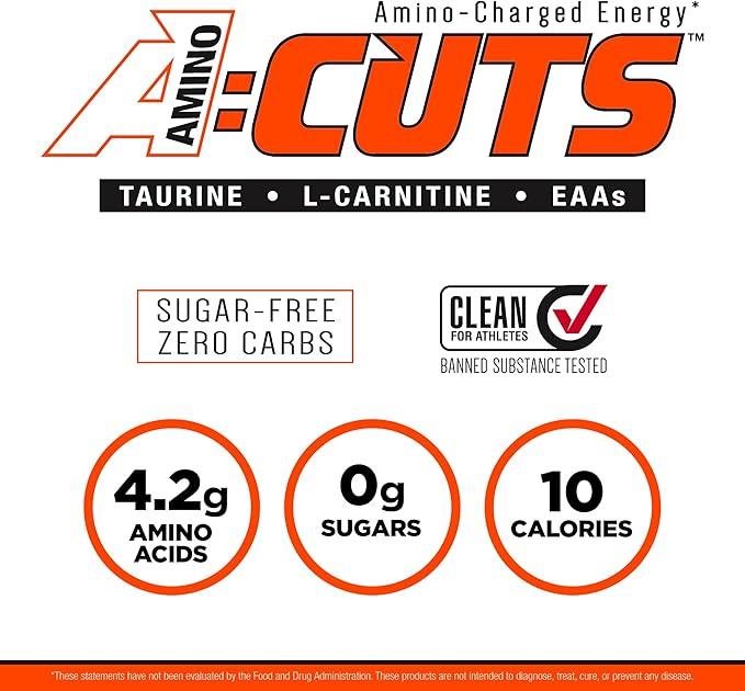 ALLMAX Nutrition ACUTS - Amino Acid Powder Supplement with Taurine, L-Carnitine, Green Coffee Bean Extract - Blue Raspberry - 252 g - Which Mark