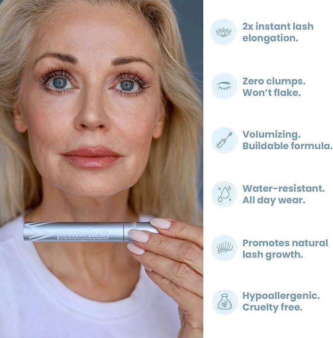 Prime Prometics PrimeLash Mascara for Women over 50 – Volumizing, Incredible Length in 2 Coats – Long-Stay, Zero Clumps, Hypoallergenic (Black) - Which Mark