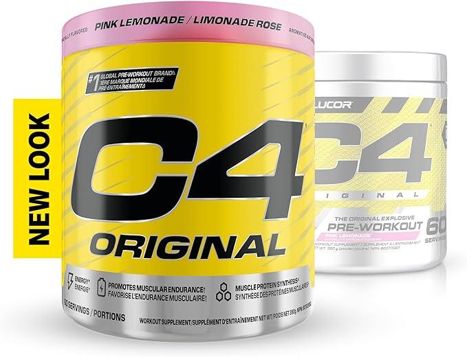 Cellucor C4 Original Pre Workout Powder - Sugar Free Preworkout Energy for Men & Women - 150mg Caffeine, Beta Alanine, Creatine - Pink Lemonade, 60 Servings - Which Mark