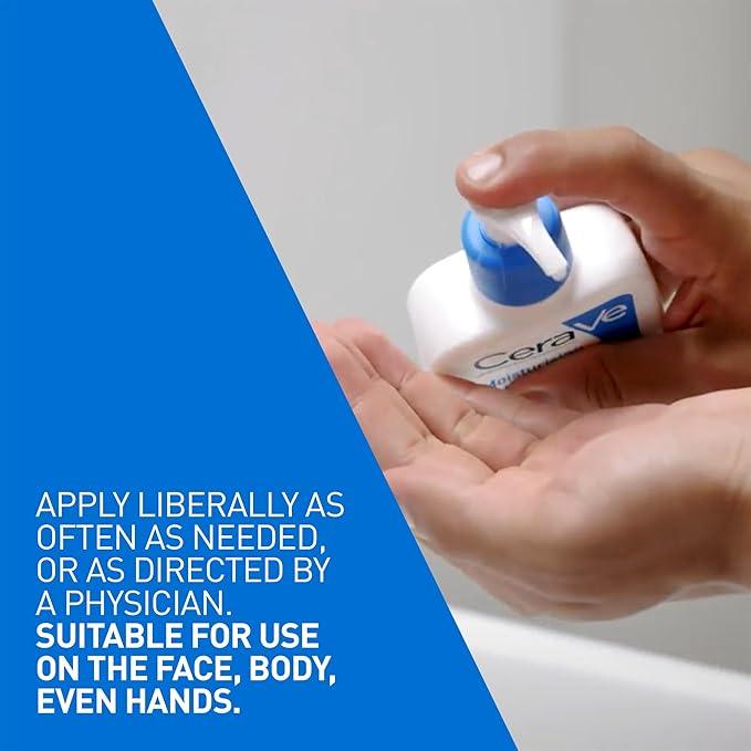 CeraVe Moisturizing Lotion, Daily Lightweight Lotion with Hyaluronic Acid & Ceramides for Women and Men. Suitable for Dry & Sensitive Skin, Fragrance-Free, Non-Comedogenic & Allergy Tested, 473 mL - Which Mark