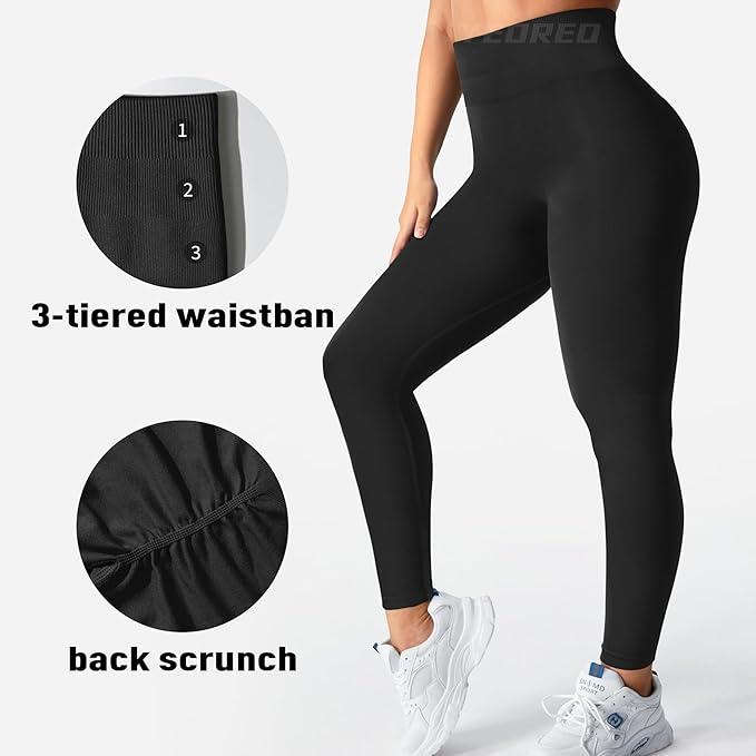 YEOREO Amplify Leggings for Women Seamless Scrunch Leggings Butt Lifting Gym High Waisted Athletic Pants - Which Mark