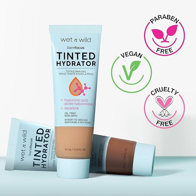 wet n wild Bare Focus Tinted Hydrator Matte Natural Finish, Oil-Free Tinted Face Moisturizer Makeup, Hyaluronic Acid, Squalane, Sheer To Medium Coverage – Light Medium - Which Mark
