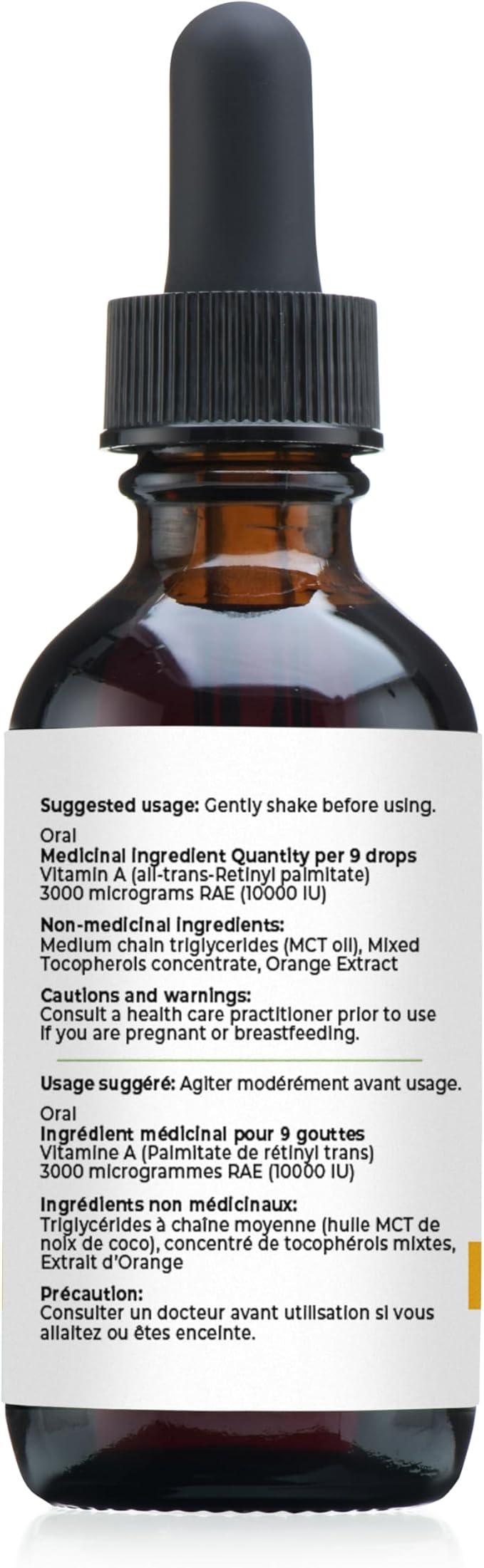 Vitamin A Drops 10000 IU - Liquid retinyl Palmitate with Coconut MCT Oil, Vegan micellized VIT A Supplement for Skin and Acne - Which Mark
