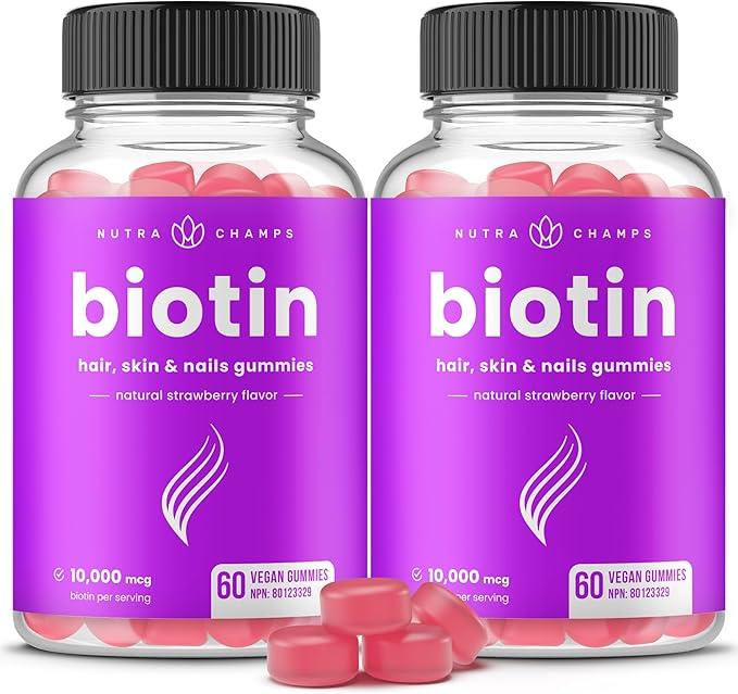 Biotin Gummies 10,000mcg Per Serving | Healthy Hair, Skin & Nails Vitamin Gummies for Women & Men | Chewable Biotin Supplement | Vegan & Non-GMO | 120 Gummies | 5000mcg Per Gummy - Which Mark
