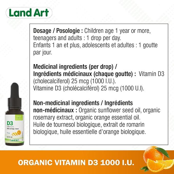 Certified Organic Vitamin D3 Drops - 490 servings - 1000 IU per drop - Immune System Support - Non-GMO - Gluten-Free - Made in Canada - 13.5 ml (Pack of 1) - Which Mark