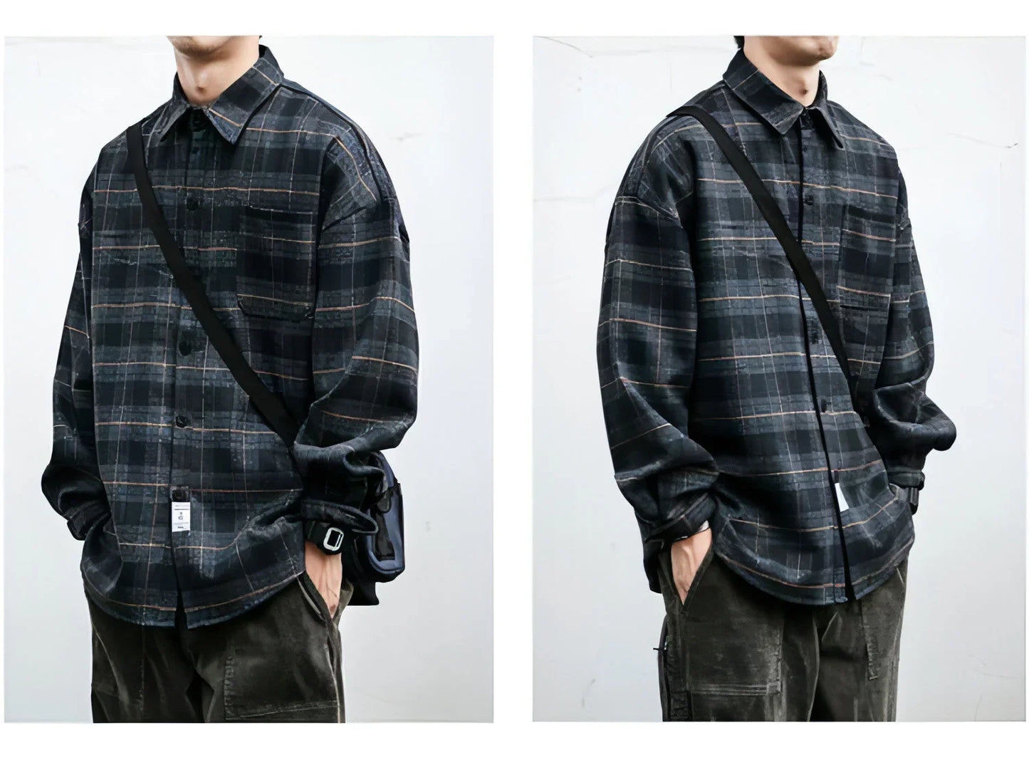 Autumn Winter Retro Sanding Padded Plaid DressShirt Men - Which Mark