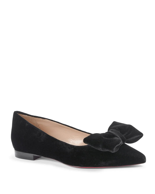 Baby Bow Velvet Ballerina - Black - Which Mark