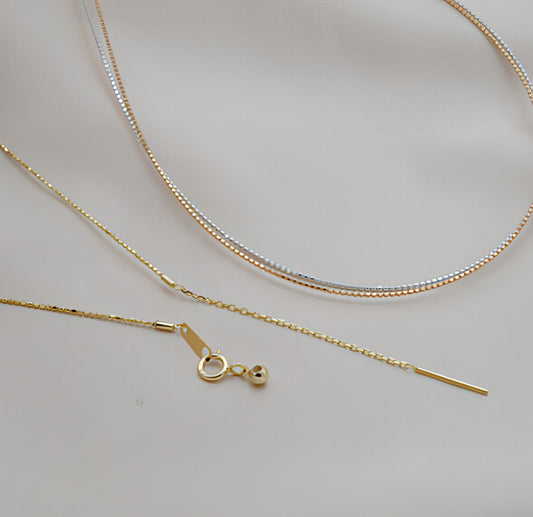 Collar Adjustment Chain 18K Gold Necklace Sleeve Chain Empty Holder - Which Mark