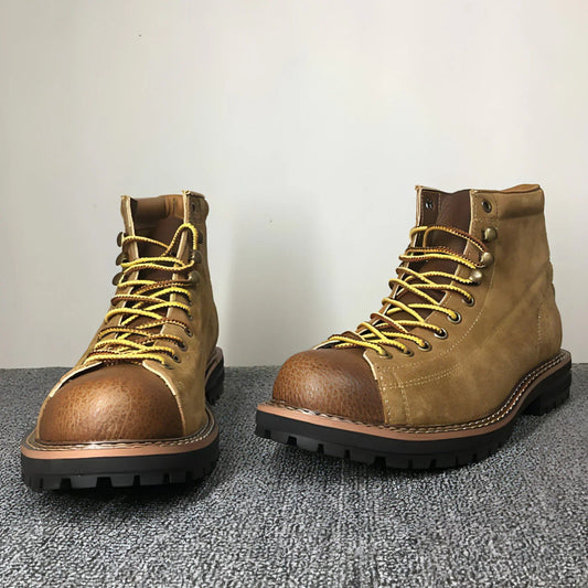 Autumn And Winter Men's Round Toe Fashion Casual Leather Shoes Martin - Which Mark