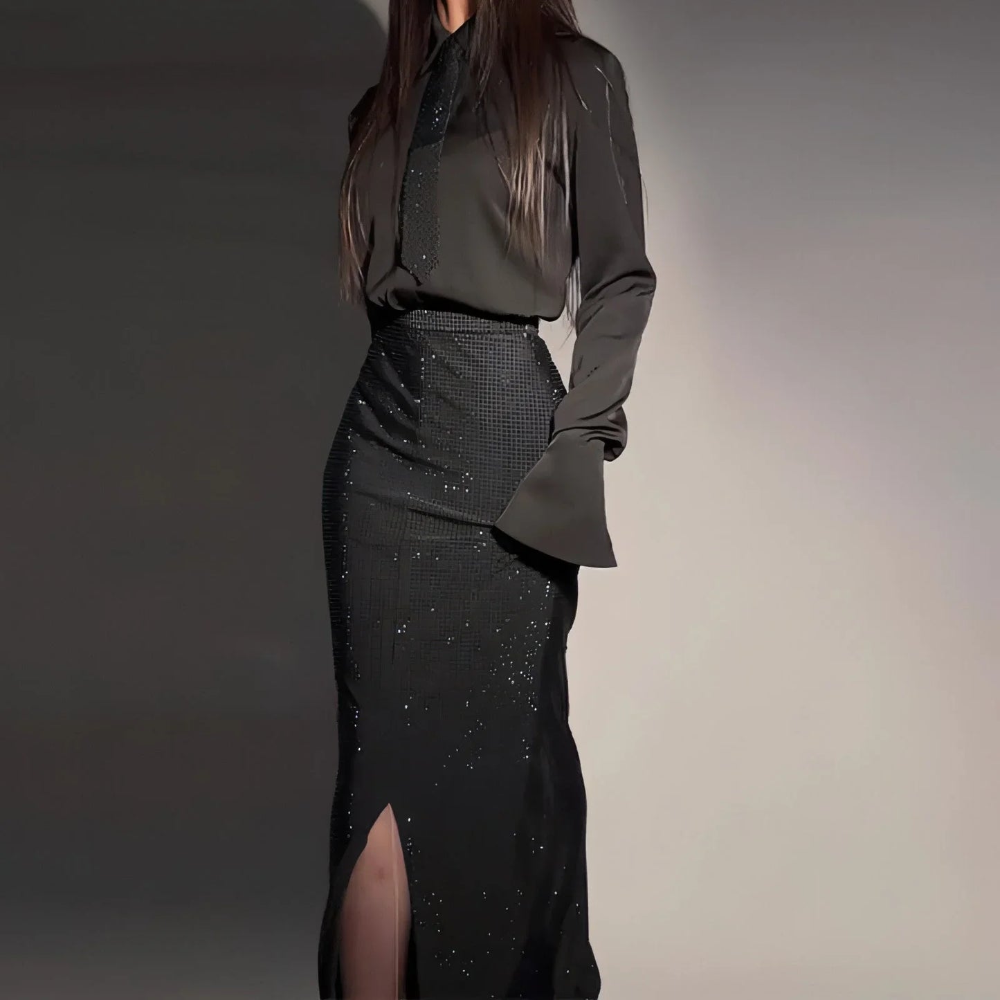 Heavy Industry Hot Diamond Split Wrap Hip Skirt Set - Which Mark