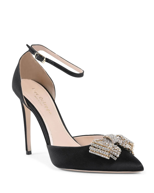 Satin Bow Pump - Black - Which Mark