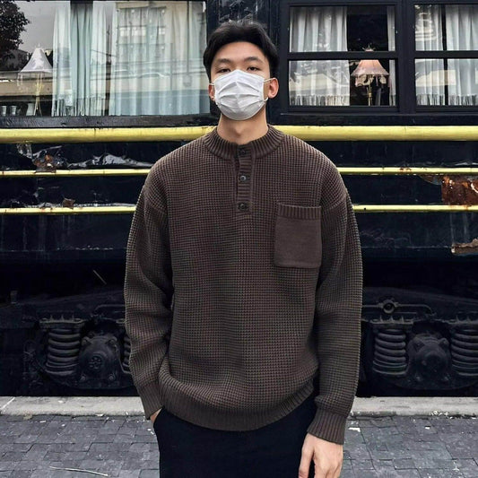 Sweater Men's Long-sleeved Knitted Top - Which Mark