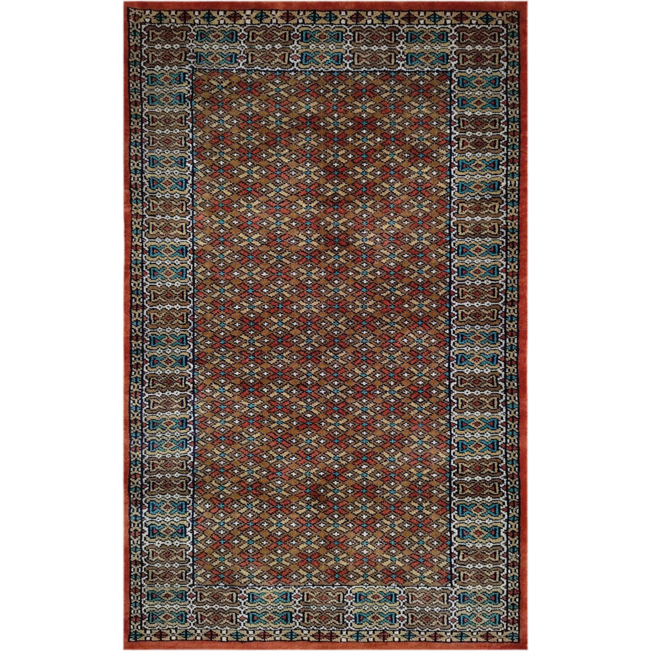 2.5×4 Feet Handmade Wool Carpet Tribal (Copper)