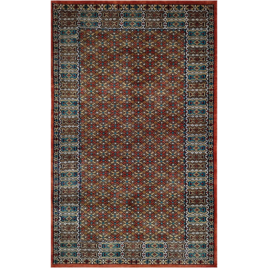 2.5×4 Feet Handmade Wool Carpet Tribal (Copper)