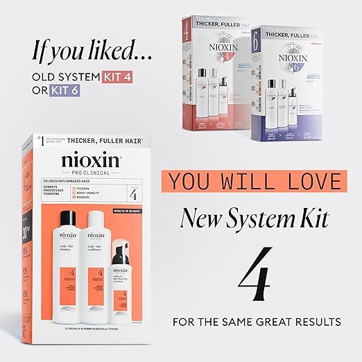 Nioxin Scalp + Hair Thickening System Kits | For Natural, Colored, & Damaged Hair with Light to Progressed Thinning | Strengthen & Boost Hair Density with Niacinamide & Biotin | 3 Month Supply - Which Mark