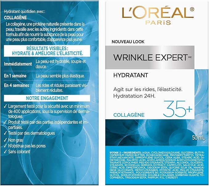L’Oréal Paris Wrinkle Expert 35+ Anti Aging Day & Night Moisturizing Cream, With Collagen to Reduce the Look of Wrinkles, Provides 24HR Hydration, 50mL - Which Mark