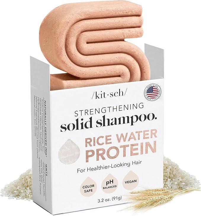 Kitsch Rice Shampoo Bar for Strengthening | Helps Dry Hair | Made in US | All Natural | Moisturizing | Vegan Solid Shampoo Bar for Hair | Rice Water Shampoo Bar | Zero Waste, 3.2 oz - Which Mark