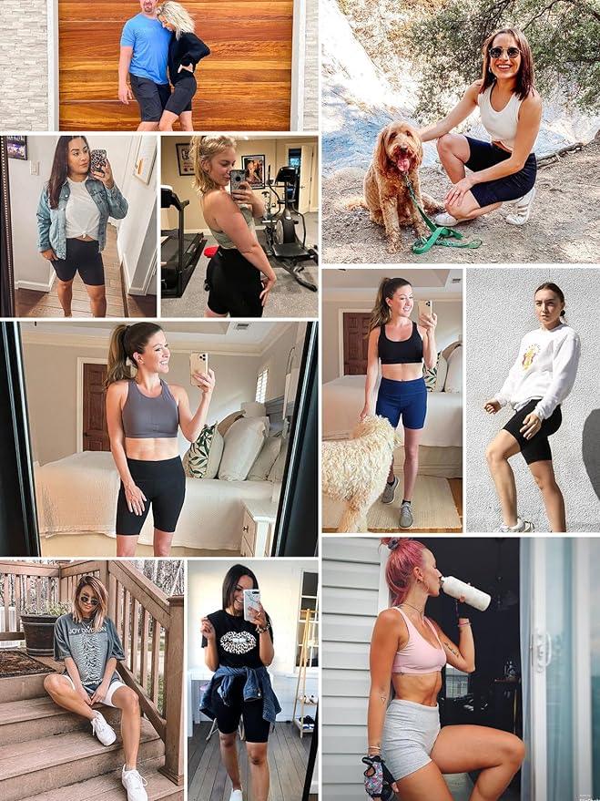 baleaf Women's Biker Shorts Workout Shorts 8"/ 5" High Waisted Athletic Yoga Summer Gym Running Swim Shorts Pockets - Which Mark