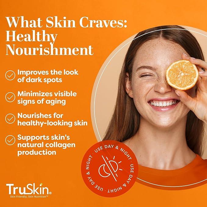 TruSkin Vitamin C Serum For Face – Anti Aging Formula with Vitamin C, Hyaluronic Acid, Vitamin E – Brightening Serum – Improve Appearance of Dark Spots, Tone, Fine Lines & Wrinkles, 1 Fl Oz - Which Mark