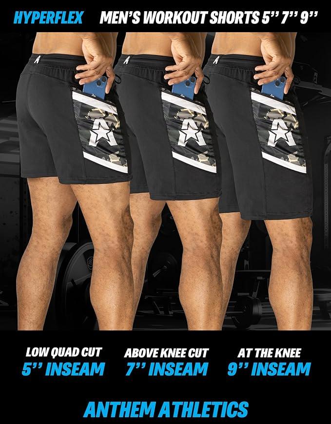 Anthem Athletics Hyperflex 7 Inch Men's Workout Shorts - Zipper Pocket Short for Running, Athletic & Gym Training - Which Mark
