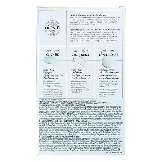Nioxin Scalp + Hair Thickening System Kits | For Natural, Colored, & Damaged Hair with Light to Progressed Thinning | Strengthen & Boost Hair Density with Niacinamide & Biotin | Trial Size | 1 Month Supply - Which Mark