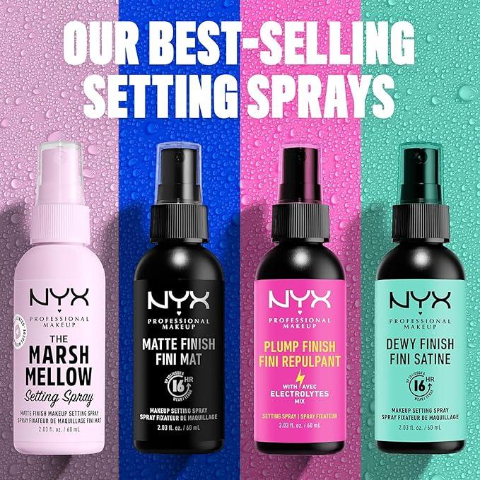 NYX Professional Makeup Matte Finish Setting Spray, Infused with NIACINAMIDE, Long Lasting 16h Wear, Sheer and Smooth Mattifying Spray, Combat Shine for a Poreless Complexion, Vegan Formula, 60mL - Which Mark