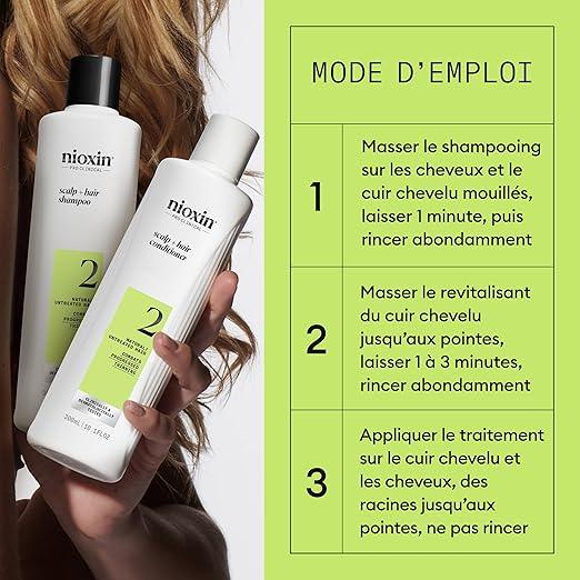 Nioxin Scalp + Hair Thickening System Kits | For Natural, Colored, & Damaged Hair with Light to Progressed Thinning | Strengthen & Boost Hair Density with Niacinamide & Biotin | Trial Size | 1 Month Supply - Which Mark