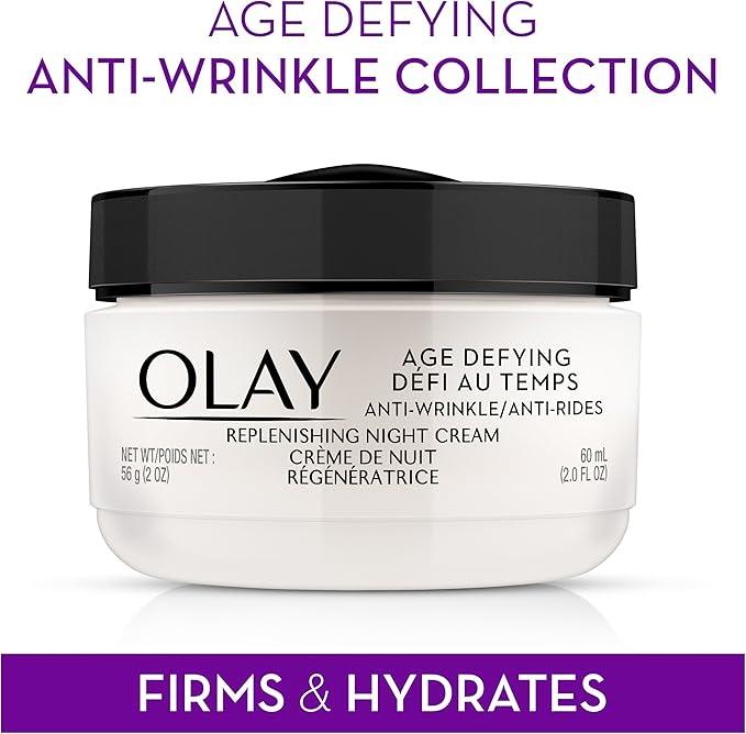 Olay Age Defying Night Face Cream, Anti-Wrinkle, 2-in-1 Replenishing Face Cream, 60 mL - Which Mark