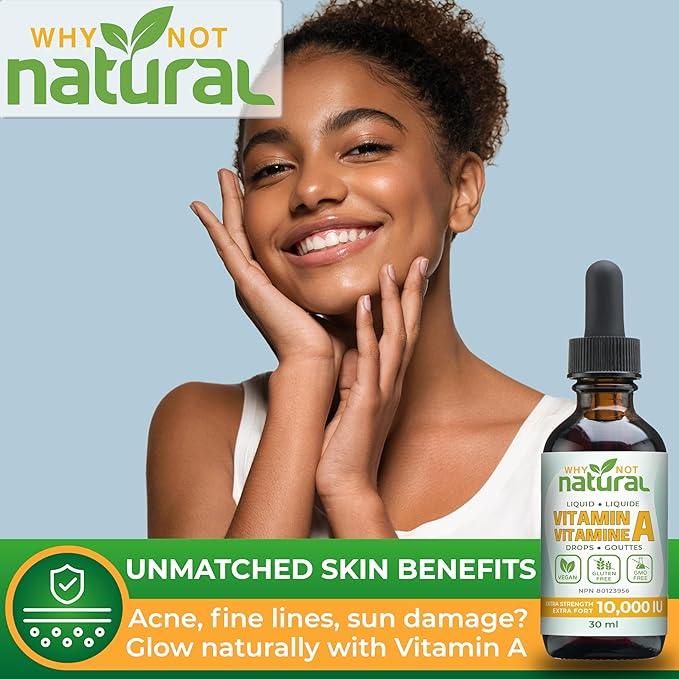 Vitamin A Drops 10000 IU - Liquid retinyl Palmitate with Coconut MCT Oil, Vegan micellized VIT A Supplement for Skin and Acne - Which Mark
