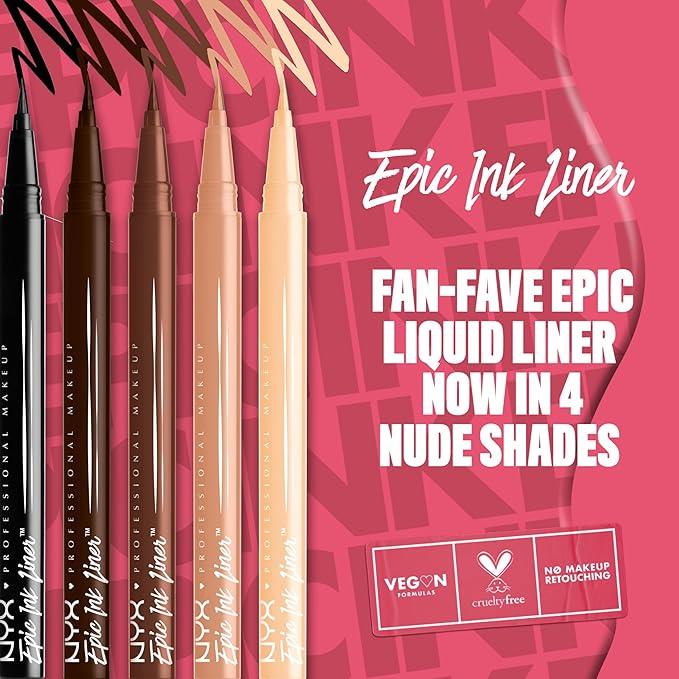 NYX PROFESSIONAL MAKEUP, Epic Ink Liner, Liquid Eyeliner, Waterproof, Matte finish - BLACK - Which Mark