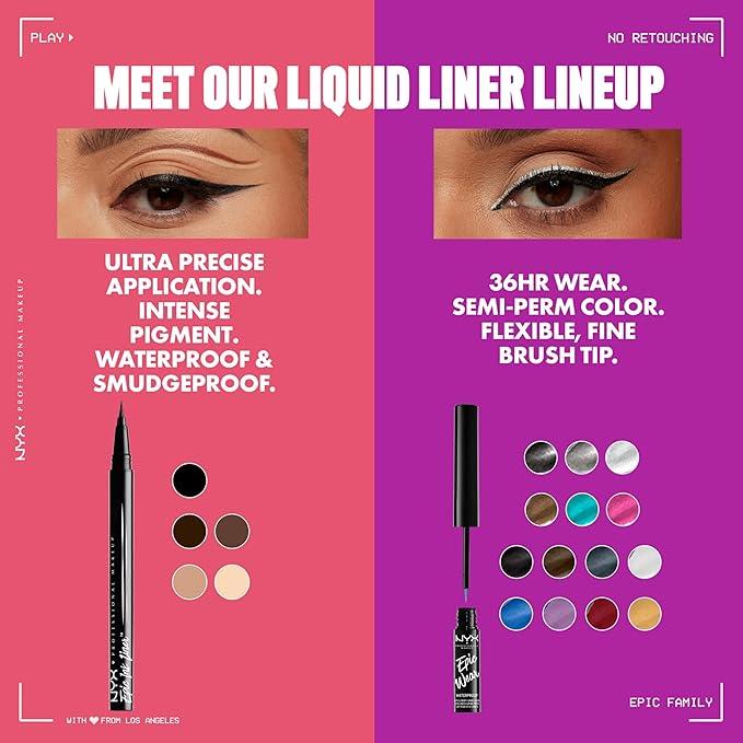 NYX PROFESSIONAL MAKEUP, Epic Ink Liner, Liquid Eyeliner, Waterproof, Matte finish - BLACK - Which Mark
